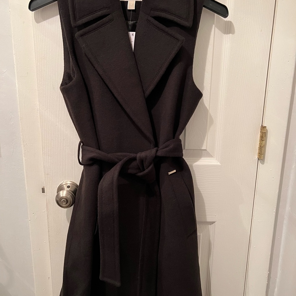 Michael Kors wrap olive wool blend vest/coat new with tags size medium